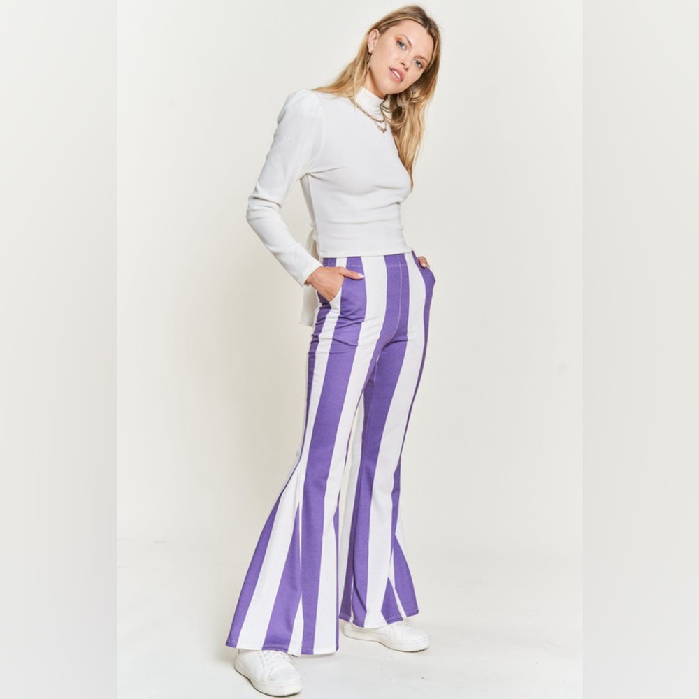 Texas Striped Flare Pants- Plus Size
